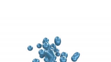 Kabarcıklar parlak toplar beyaz üzerine sıvılar