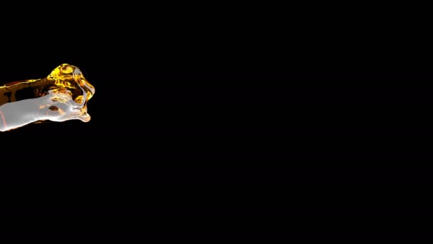 கருப்பு நிறத்தில் சுருக்கமான பீர் ஸ்ட்ரீம் ஜெட் — ஸ்டாக் வீடியோ
