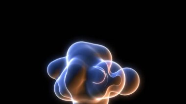 Modern holografik metaforlar yüzen sıvı damlalar 3D sıvı afiş