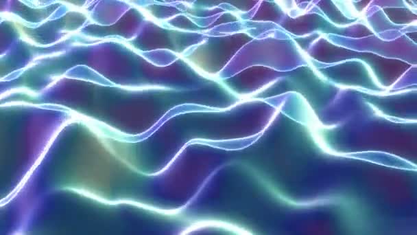 Volumetrisch Fraktale Dynamische Wellenformen Stilvoll 3D Abstrakt Farbe Wellenförmig Glattes Wandkonzept Mehrfarbig Flüssiges Muster — Stockvideo