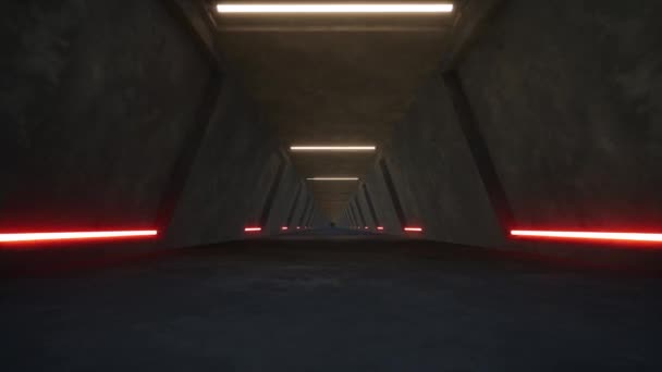 3d neon futurystyczny tunel projekt gry — Wideo stockowe