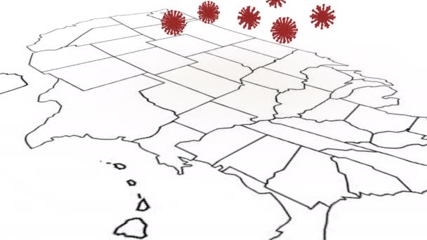 Amerikansk covid virus USA for medicinsk design Coronavirus sygdom covid-19 udbrud Influenza pandemi – Stock-video