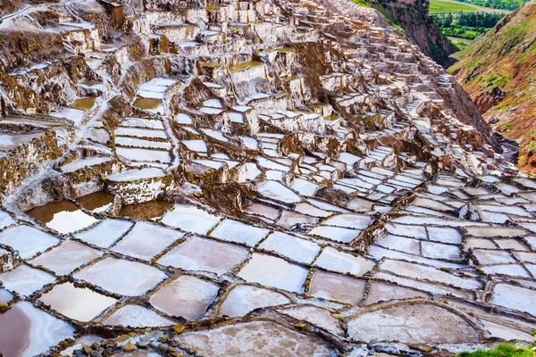 Landscape Salt Terraces Maras Andes Mountain Range Region Cusco Peru — Stock Photo, Image