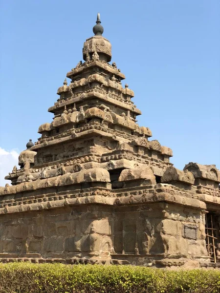 Shore Templom Mahabalipuram Tamilnadu India Mahabalipuram Egyik Műemléki Csoportja Amely — Stock Fotó