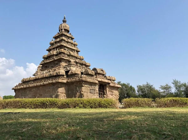 Tempio Shore Mahabalipuram Tamilnadu India Uno Dei Gruppi Monumenti Mahabalipuram — Foto Stock