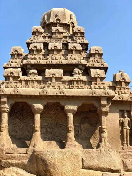 Drarmaraja Ratha Nel Complesso Pancha Rathas Mahabalipuram Tamil Nadu India — Foto Stock