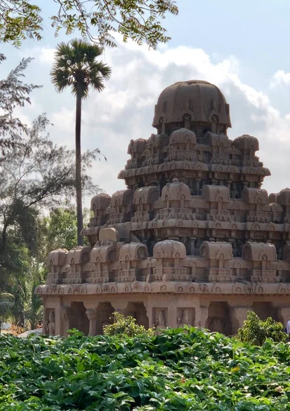 Pancha Rathas Ist Ein Beispiel Monolithischer Indischer Felsenarchitektur Ähnelt Einem — Stockfoto