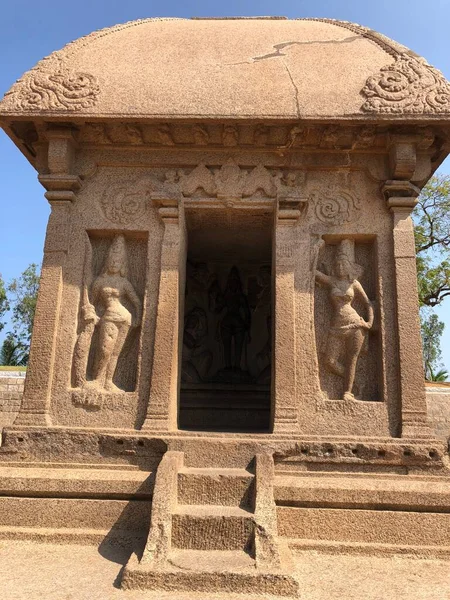 Draupadi Ratha Pancha Rathas Complex Mahabalipuram Tamil Nadu India — стокове фото