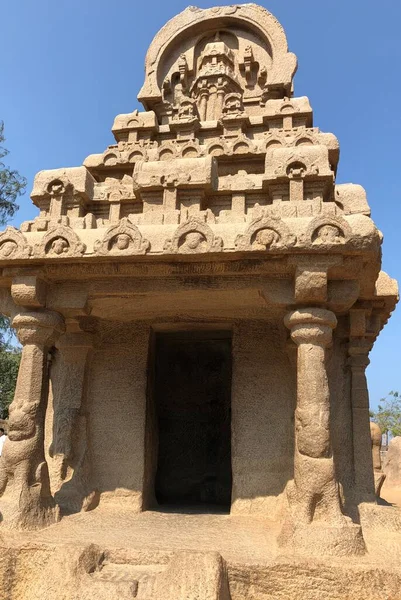 Nakula Sahadeva Ratha Στο Συγκρότημα Pancha Rathas Στο Mahabalipuram Tamil — Φωτογραφία Αρχείου