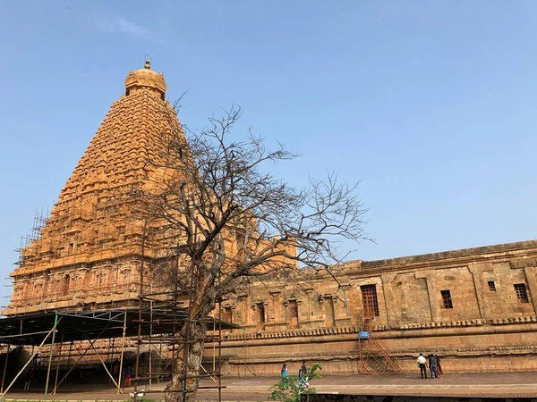 Brihadeeswarar Temppeli Thanjavur Tamil Nadu Tämä Dravidilaiseen Arkkitehtuuriin Rakennettu Hindutemppeli — kuvapankkivalokuva