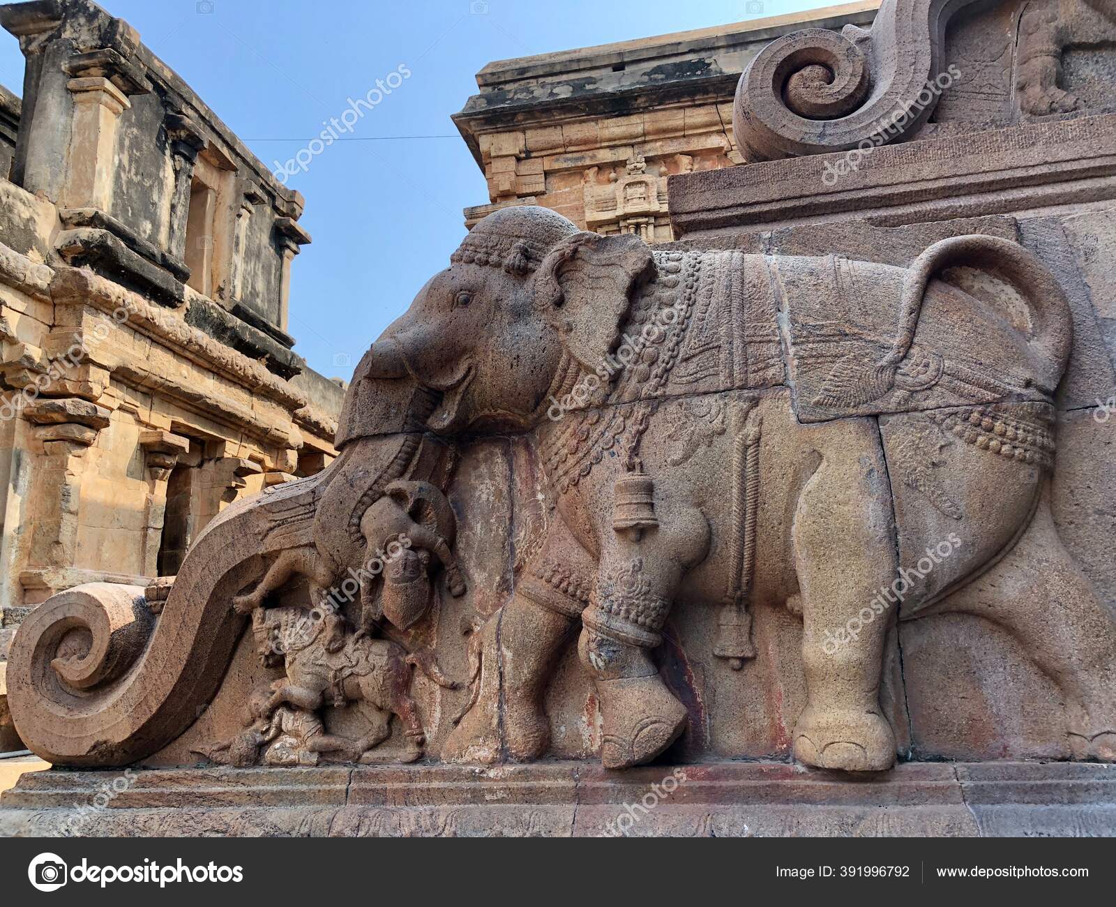 Elephant Statue Brihadeeswarar Temple Thanjavur Tamil Nadu Stock Photo