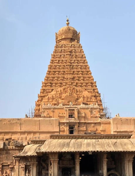 Templo Brihadeeswarar Thanjavur Tamil Nadu Este Templo Hindu Construído Estilo — Fotografia de Stock