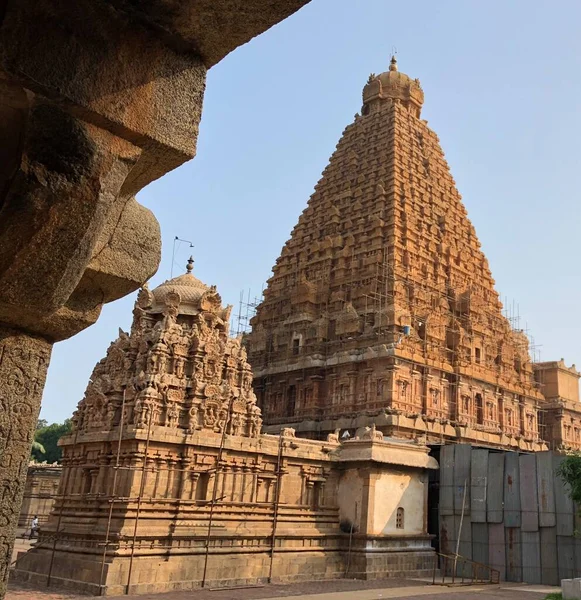 Templo Brihadeeswarar Thanjavur Tamil Nadu Este Templo Hindu Construído Estilo — Fotografia de Stock