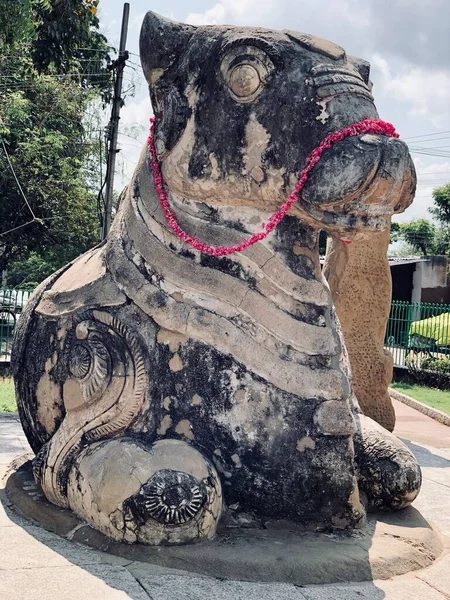 Nandhi Toro Escultura Kanchi Kailasanathar Templo Kancheepuram — Foto de Stock