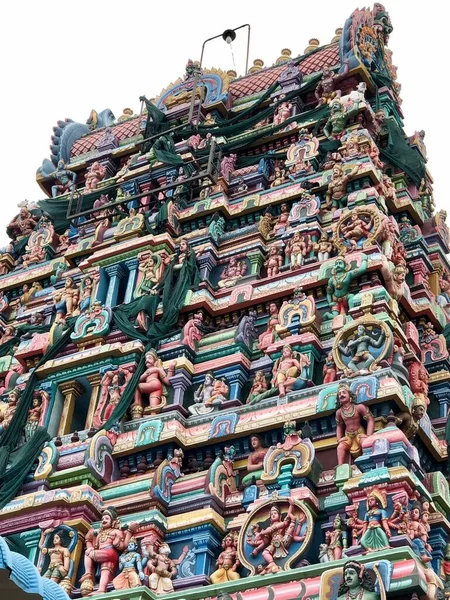 Tamil Nadu Güzel Heykelleri Olan Bir Shiva Tapınağının Kulesi — Stok fotoğraf