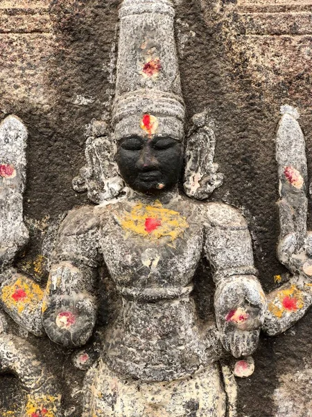 Hindu Tanrıça Heykelinin Süslemesi Tamil Nadu Daki Shiva Tapınağı Nın — Stok fotoğraf