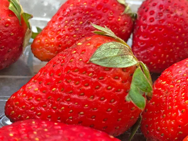 Cor Vermelha Fruta Morango — Fotografia de Stock