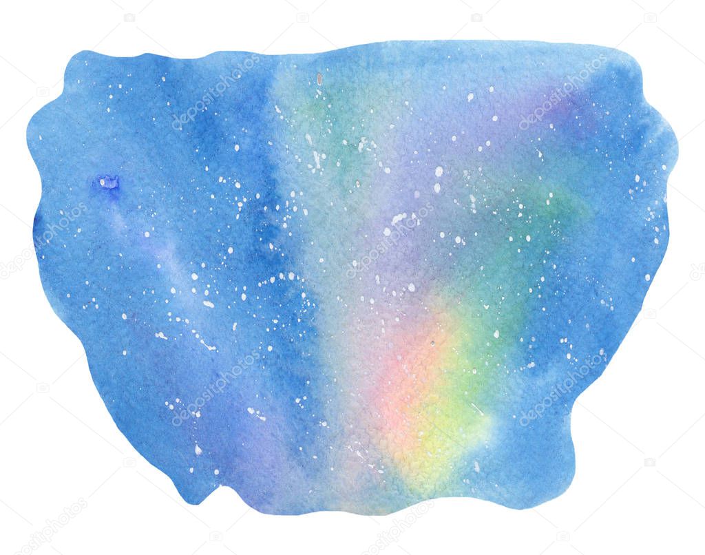 Watercolor Northern Lights blue background