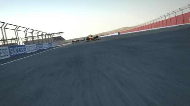 Race cars crossing finishing line — Stock Video