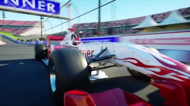 Fórmula Carro Corrida Uma Condução Muito Rápida Animação — Vídeo de Stock