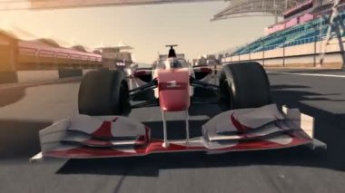 Formula 1 yarış arabası. Çok hızlı sürüyorsun. canlandırma