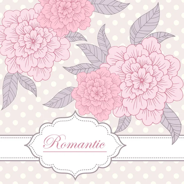 Vintage Floral Romántico Dibujado Mano Vector Fondo Plantilla Para Invitación — Vector de stock