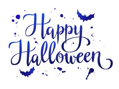 Mutlu Cadılar Bayramı, el yazısı vektör harfleri, Cadılar Bayramı tebrik kartı, davetiye, pankart.