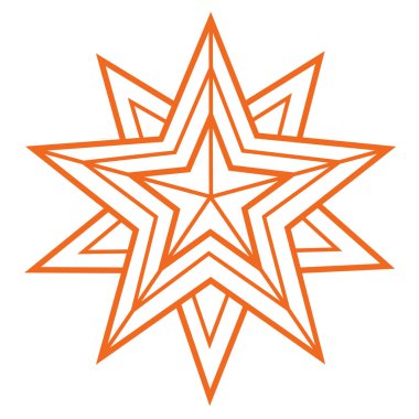 Yıldız, vektör geometrik çizim. Noel yıldızı tasarımı, kart, davet, yazdırma için.