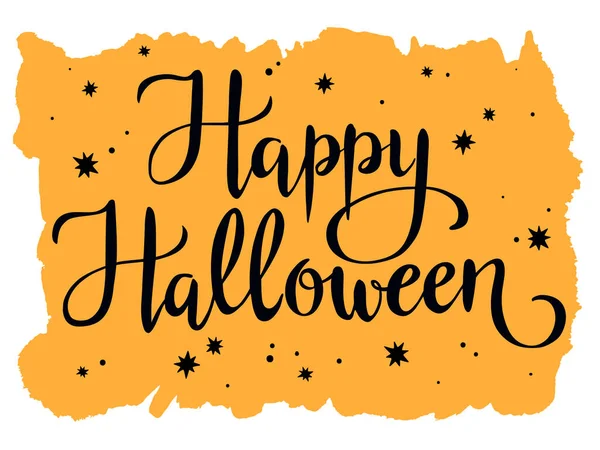 Buon Halloween Lettering Vettoriale Scritto Mano Biglietto Auguri Halloween Invito — Vettoriale Stock