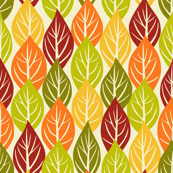 Vector Seamless Leaf Pattern Nature Decorative Floral Background Textile Wallpaper — Stock Vector