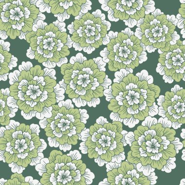 Soyut el çizimi çiçek açan vektörsüz desen