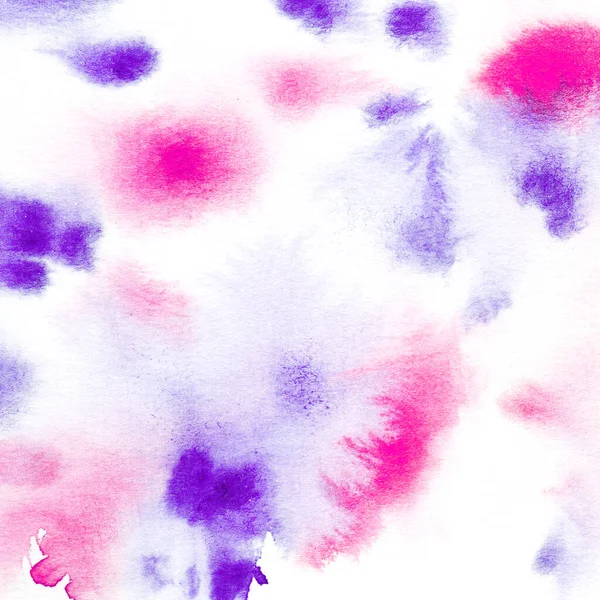 Aquarelle Peinte Main Texture Tache Bleue Rose Fond Abstrait Fait — Photo