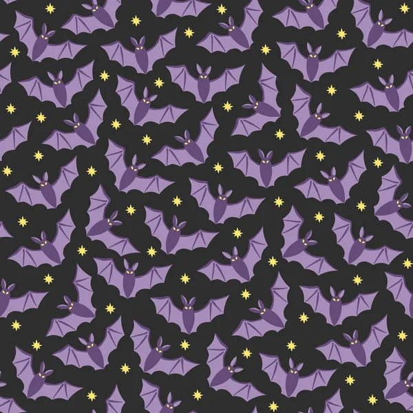 蝙蝠无缝图案 手工绘制矢量插图之间的光环 — 图库矢量图片