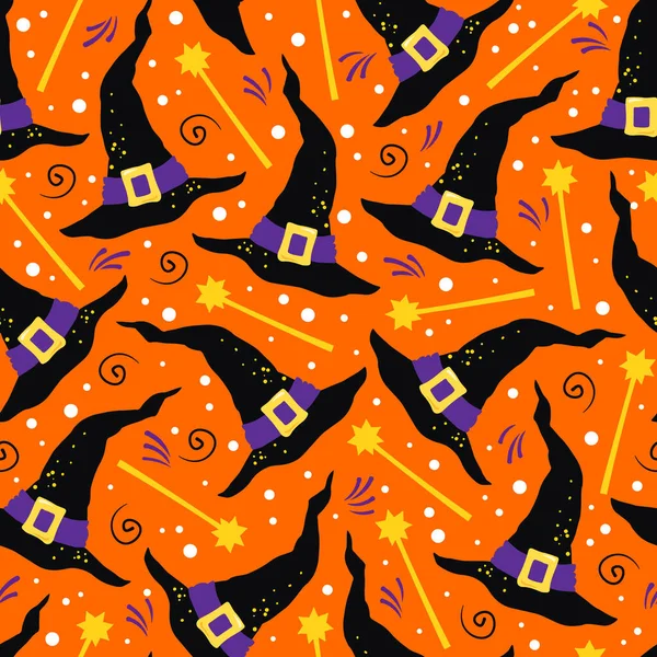 Modèle Sans Couture Vecteur Dessiné Main Halloween — Image vectorielle