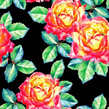 Suluboya el boyası güller, pürüzsüz desenler. Web sayfaları için arkaplan, düğün, tarih davetiyeleri ve kartları kaydet, kumaş dokusu.