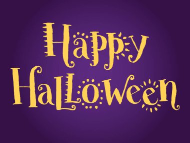 Mutlu Cadılar Bayramı, el yazısı vektör harfleri, Cadılar Bayramı tebrik kartı, davetiye, pankart.