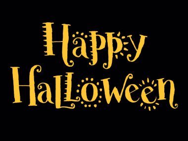 Mutlu Cadılar Bayramı, el yazısı vektör harfleri, Cadılar Bayramı tebrik kartı, davetiye, pankart.