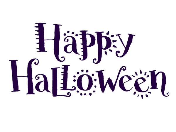 Feliz Halloween Escritura Vectorial Escrita Mano Tarjeta Felicitación Halloween Invitación — Vector de stock