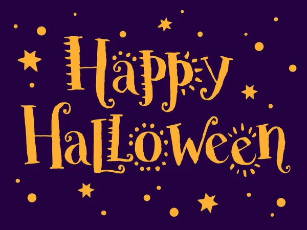Glad Halloween Handskriven Vektor Bokstäver Halloween Gratulationskort Inbjudan Banner — Stock vektor