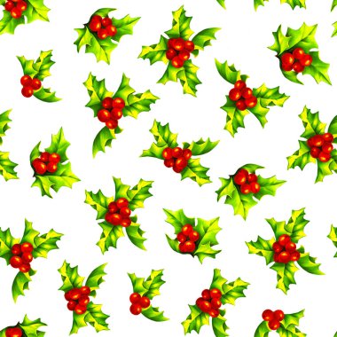 Holly böğürtlen dikişleri, Noel tatili geçmişi, tekstil şablonu, duvar kağıdı, ambalaj kağıdı.