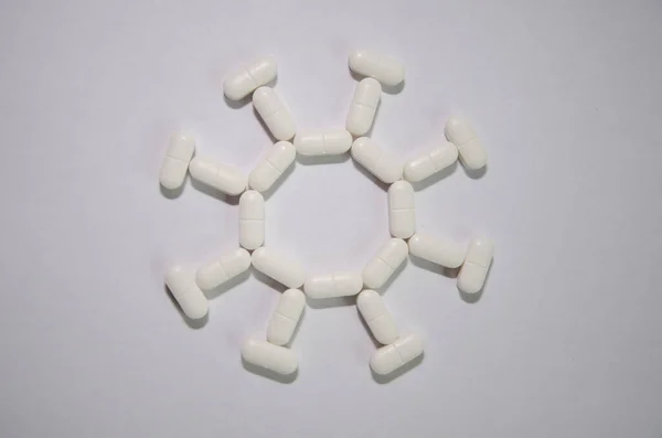 Pilulky Bílém Pozadí — Stock fotografie