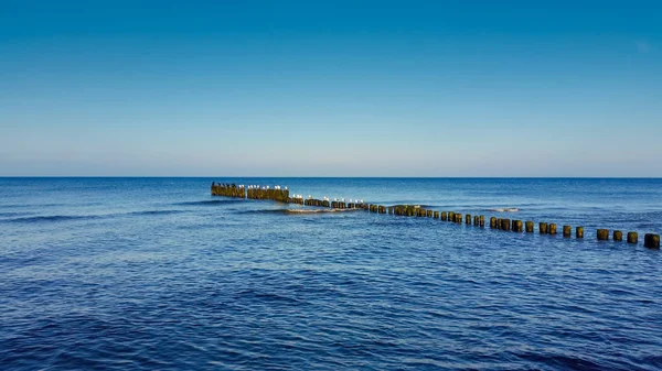 Волнорезы Море Балтийское Море Польша — стоковое фото