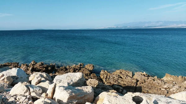 Coast Mediterranean Sea Blue Sky Rocks Vir Croatia — Stock Photo, Image
