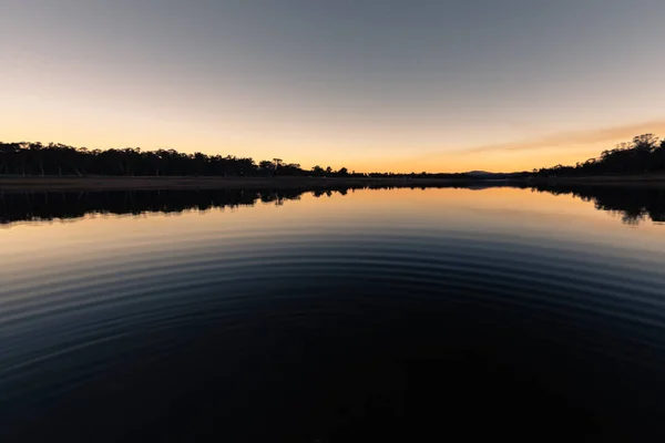 Reflexion Winter Sonnenuntergang Über Damm Einem Klaren Tag Sturm König — Stockfoto