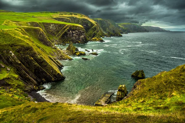 Spectacular Atlantik Coast Cliffs Abbs Head Scotland — стоковое фото