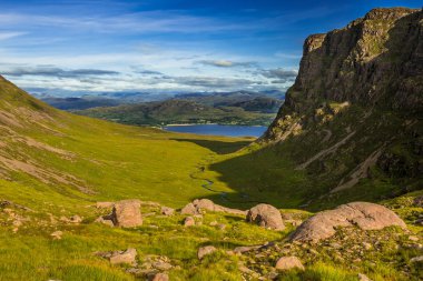 Muhteşem Valley at Applecross Pass Ile River Allt a 'Chumhaing Içinde Scotland