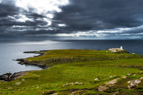 Leuchtturm Des Nördlichsten Punktes Der Küste Der Insel Skye Schottland — Stockfoto