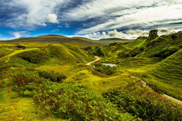 Natur Sköna Och Mystiska Fairy Glen Nära Uig Isle Skye — Stockfoto