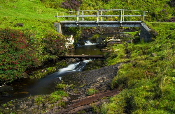 Pequeño Puente Madera Sobre Wild Creek Isla Skye Escocia —  Fotos de Stock