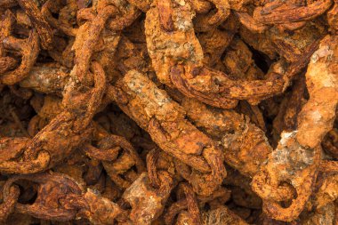 Bir liman Massive paslı zincir detay